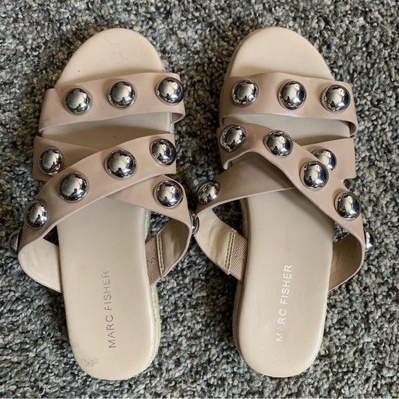 Marc Fisher Prisca Ball Studded Espadrilles Sandals Size 6 - Picture 3 of 10